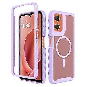 Kompatibel mit Motorola Moto G06 4G: Magnetische Handyhülle, abnehmbare 2-in-1-Rückseite aus durchscheinendem, mattem PC/TPU