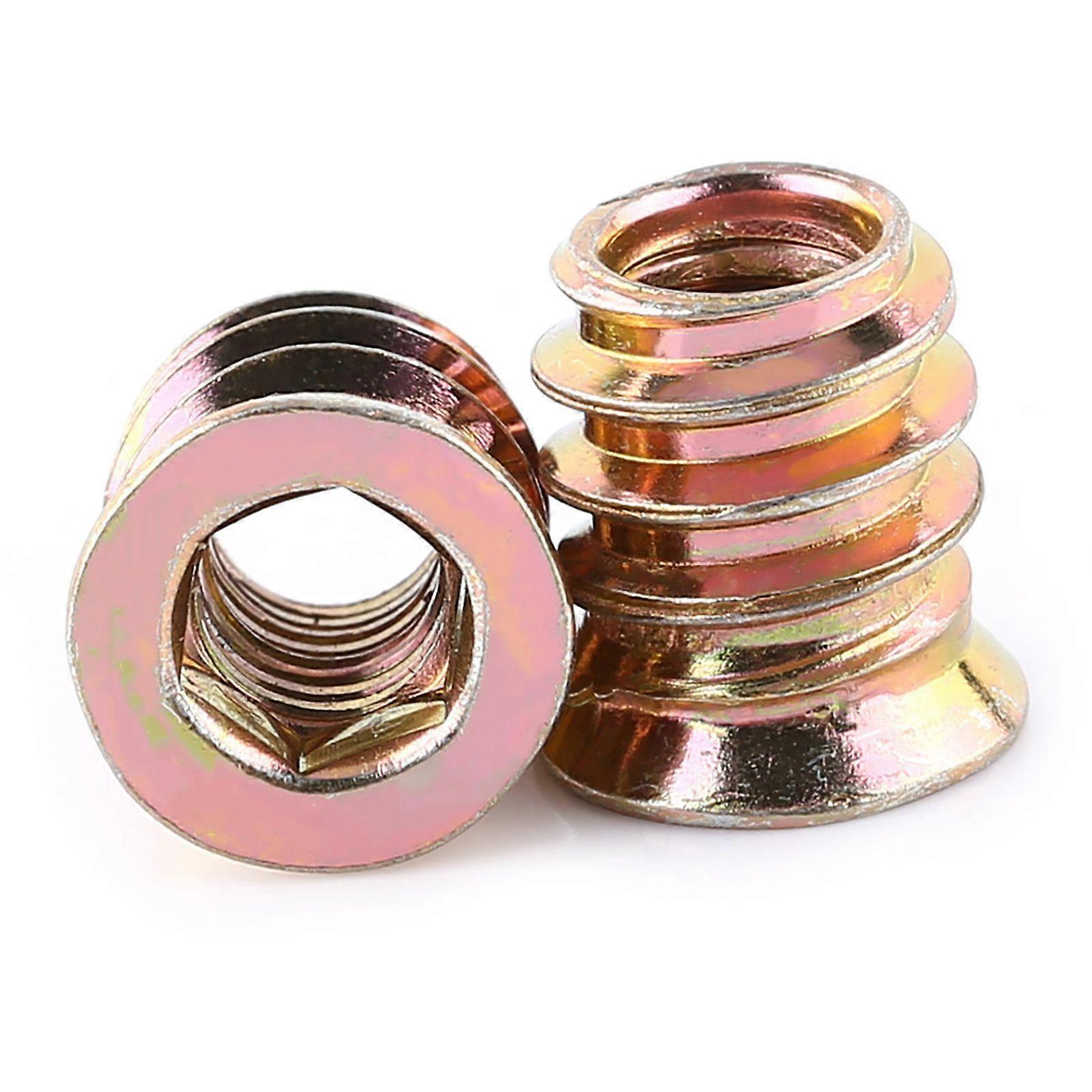 Practical Furniture Hex Socket Insert Nut Threaded compatible Wood (M6*13mm)
