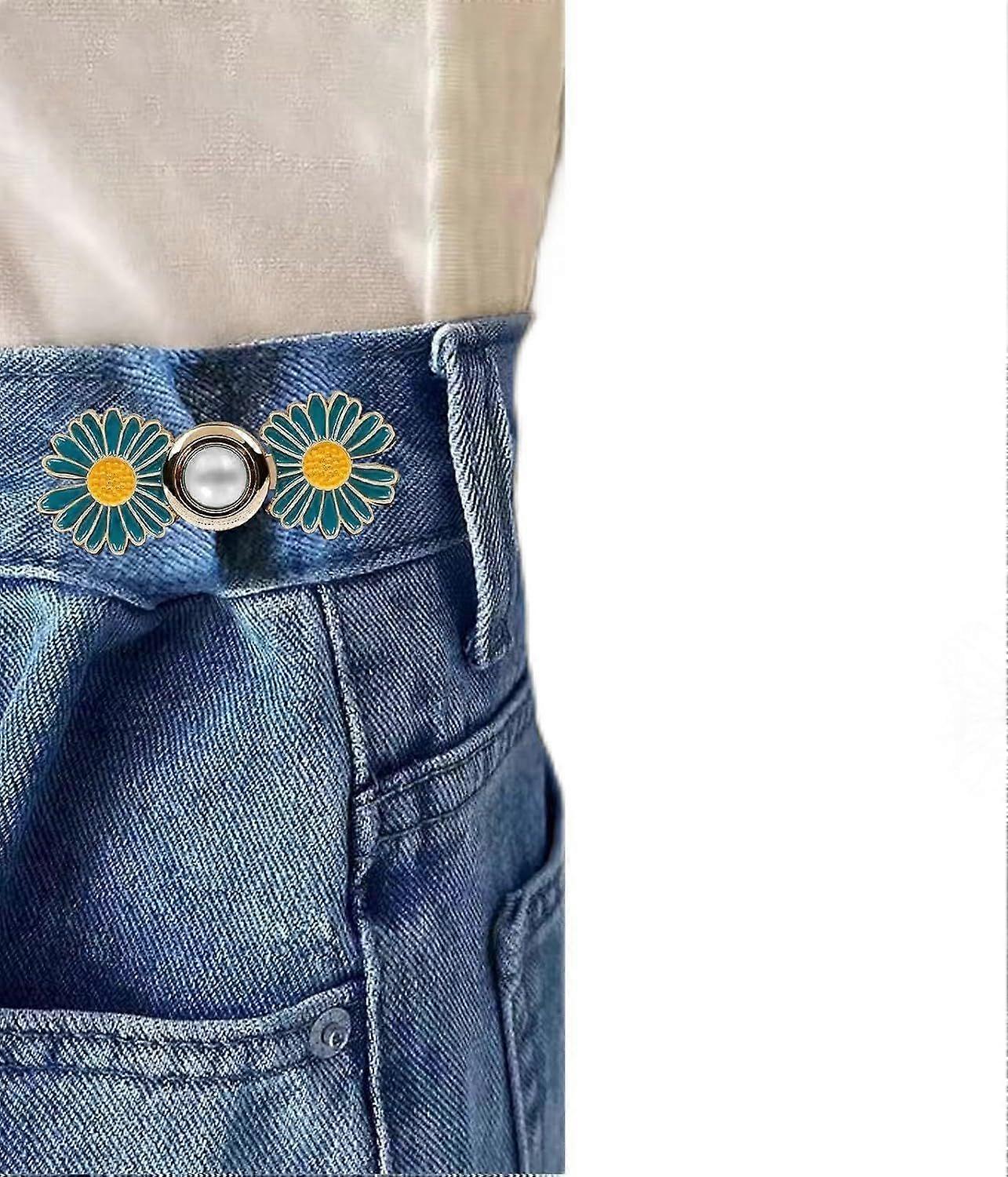 Metal Button Pin, Small, Green Flower, 1 Pack