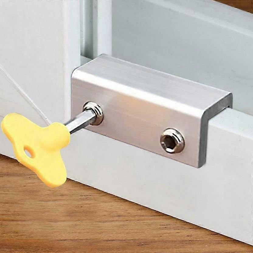 Window Locks, Aluminum Sliding Window Locks, Adjustable Frame Securitysilver+yellow4pcs