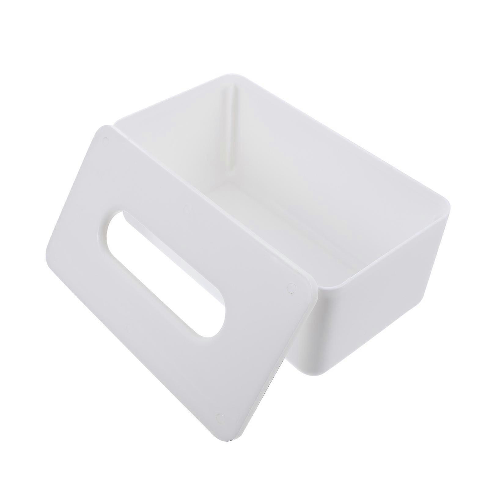 Plastic Tissue Box for Storage Use 3Pcs White Practical Paper Storage Container