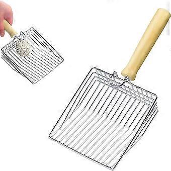 Szufelka do kuwety dla kota, Szufelka do kuwety, Szufelka do kuwety, Szufelka dla kota Poop Scoop, Metalowa szufelka do kuwety dla kota z drewnianą rączką, Szufelka dla kota do głębokiego buta