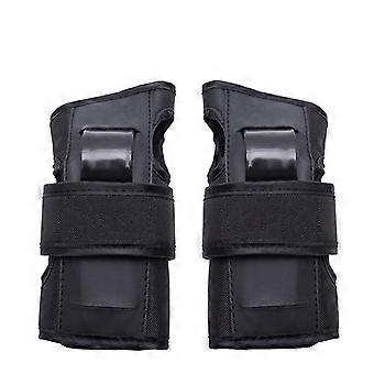 1 Pair Protective Wrist Guards compatible with Skateboarding, Snowboarding, And Rollerblading - Soft Foam Padding, 2 Splints, And 3 Straps