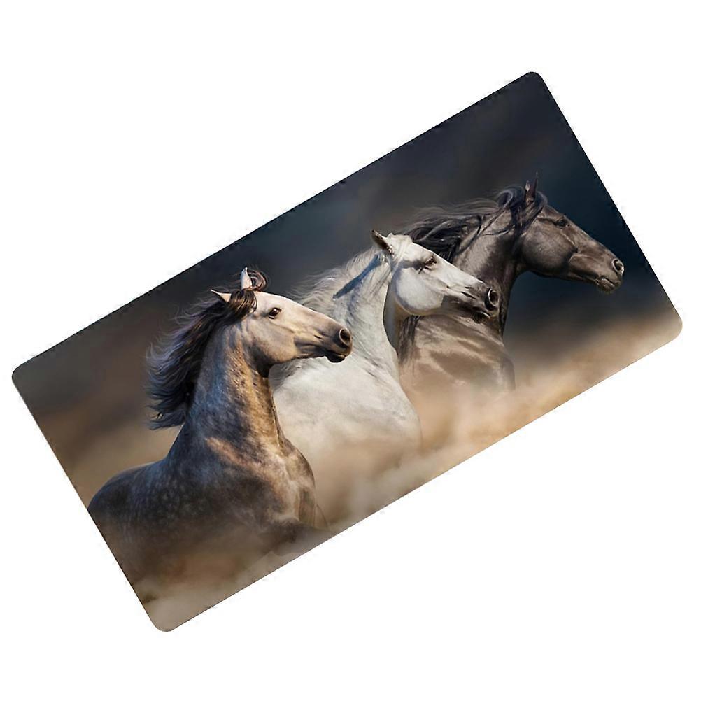 Mouse Pad Horse Pattern for Computer Use 2Pcs Coffee Color