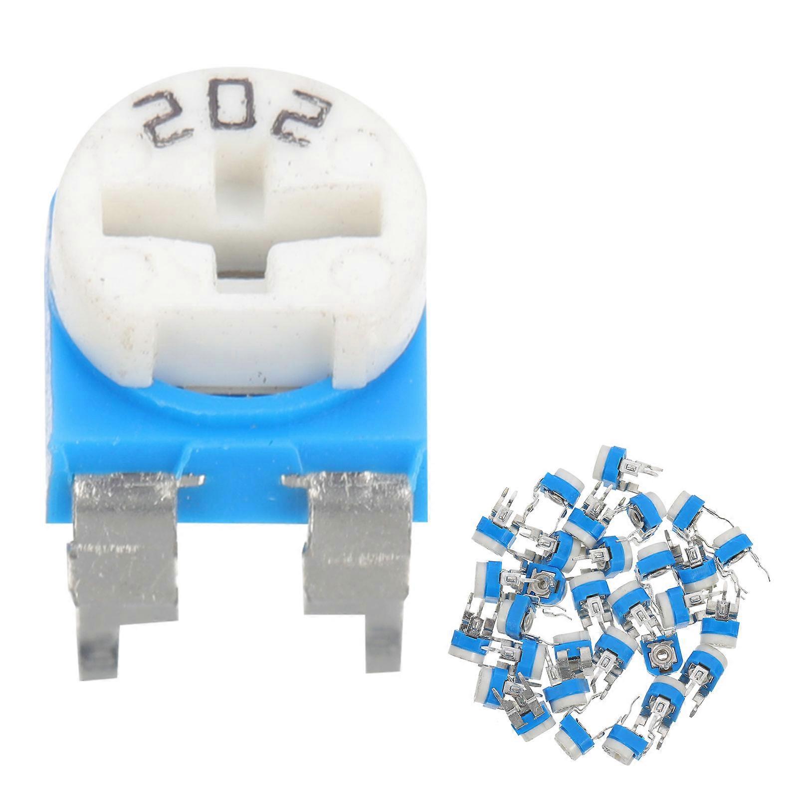 30pcs Variable Resistor 6mm 2k Ohm Horizontal Trimmer Resistor Accessory