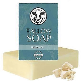 Beef Tallow Soap Bar  Natural Grass Fed Tallow Soap Unscented  Moisturizing Face & Body Wash Great for Eczema, Dry, Itchy, Sensitive Skin  Handmaed So
