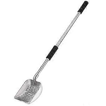 Detachable Stainless Steel Deep Shovel Metal Scoop, Long Handle Non-Stick Sifter with Foam