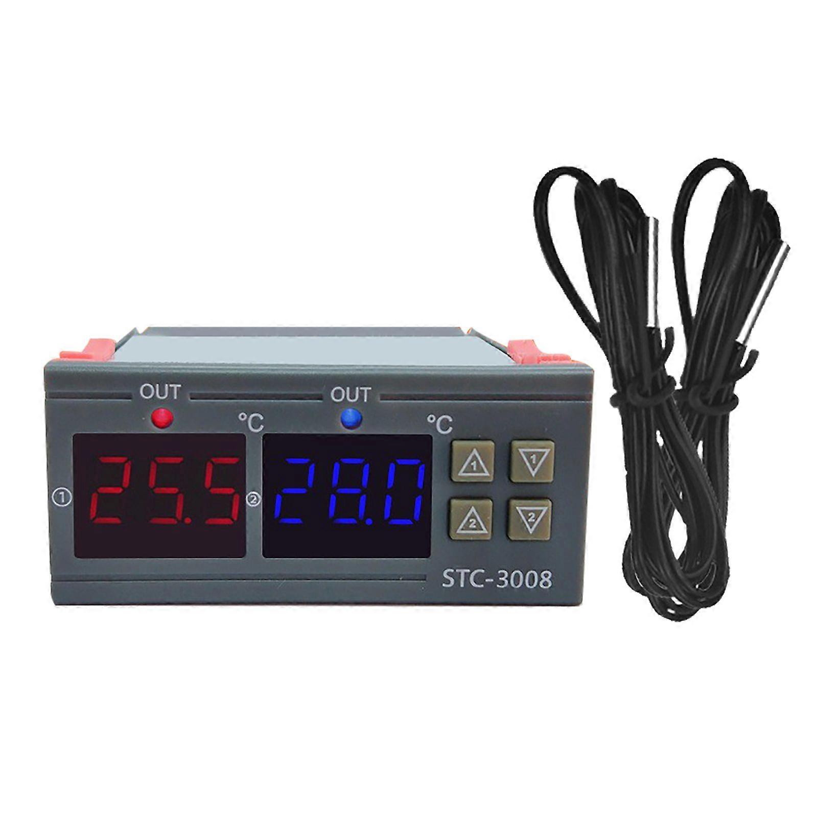 Digital Display Temperature Controller Microcomputer Intelligent Dual Control Electronic Adjustable Switch 24V