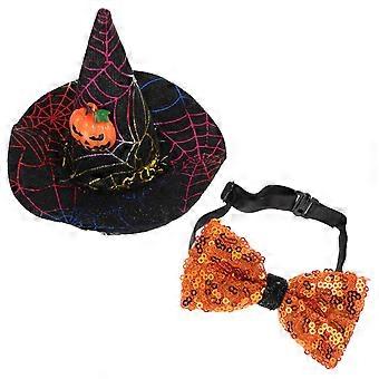 Hat and Bow Tie Set for Halloween 1Set Small Dog Accessories