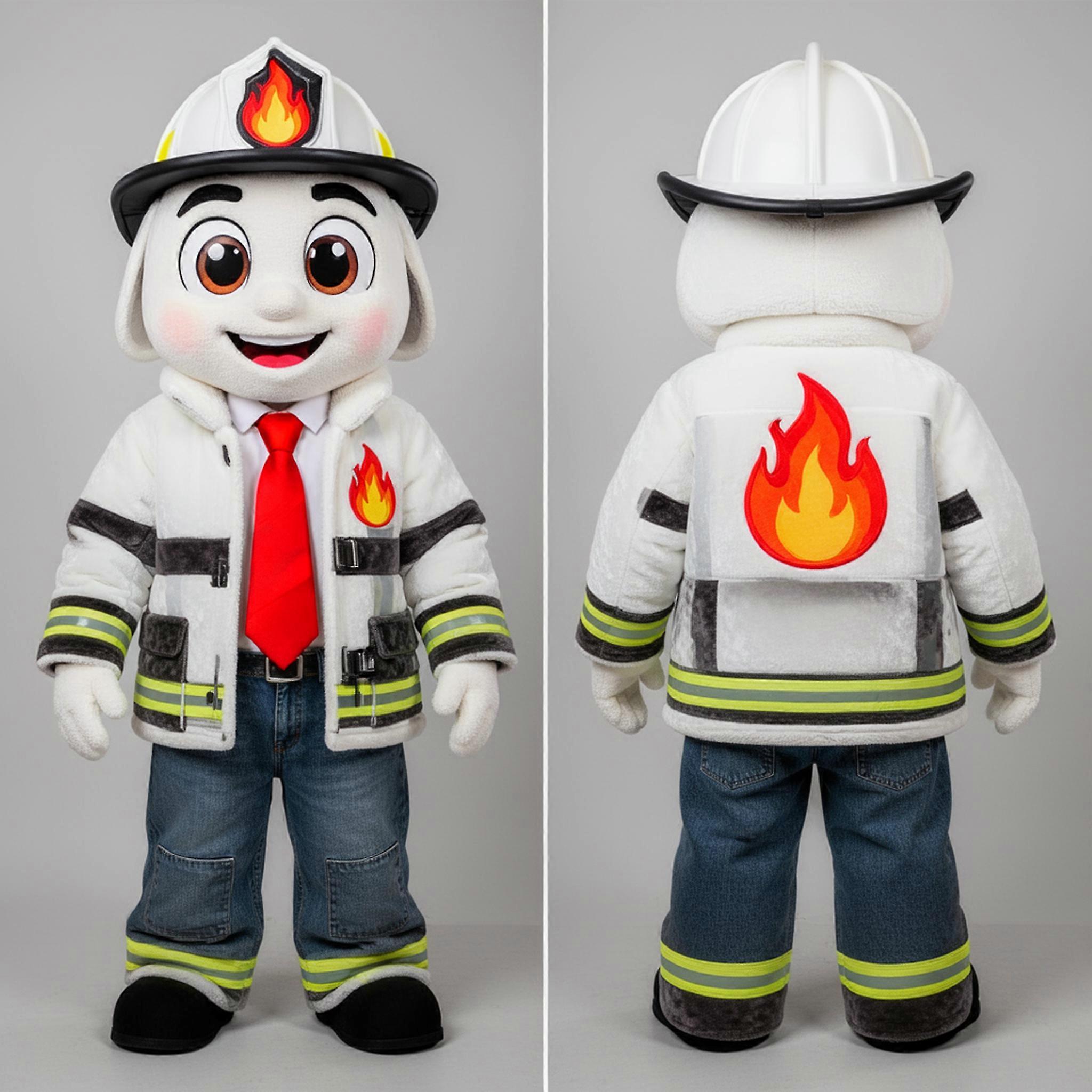 MASTICOT Bright White Padded Fire Fighter Mascot