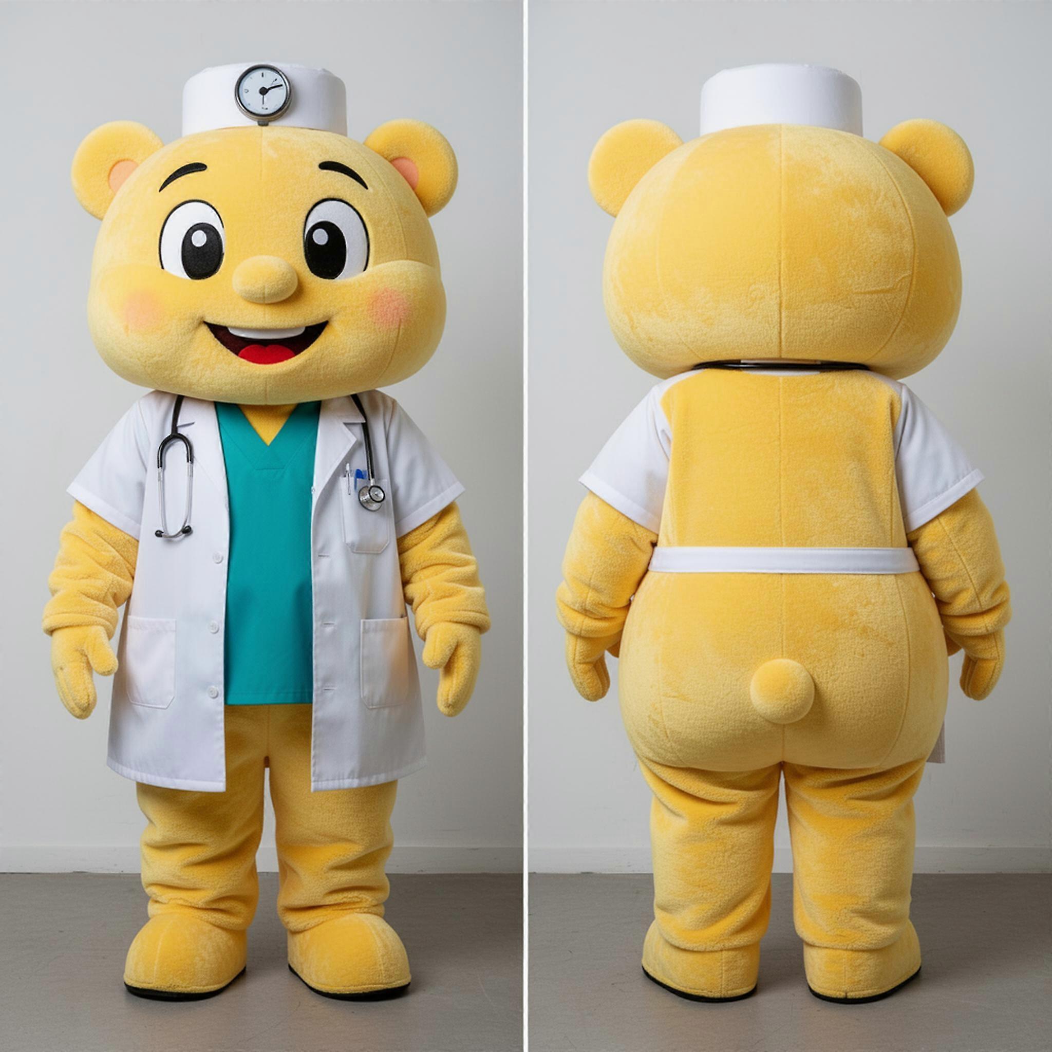 MASTICOT Yellow Friendly Doctor Mascot