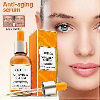 L'essenza viso alla vitamina C di OUHOE attenua le rughe sottili e le pieghe nasolabiali, rassoda la pelle del viso, essenza antietà, kit per la cura della pelle antietà-cyy
