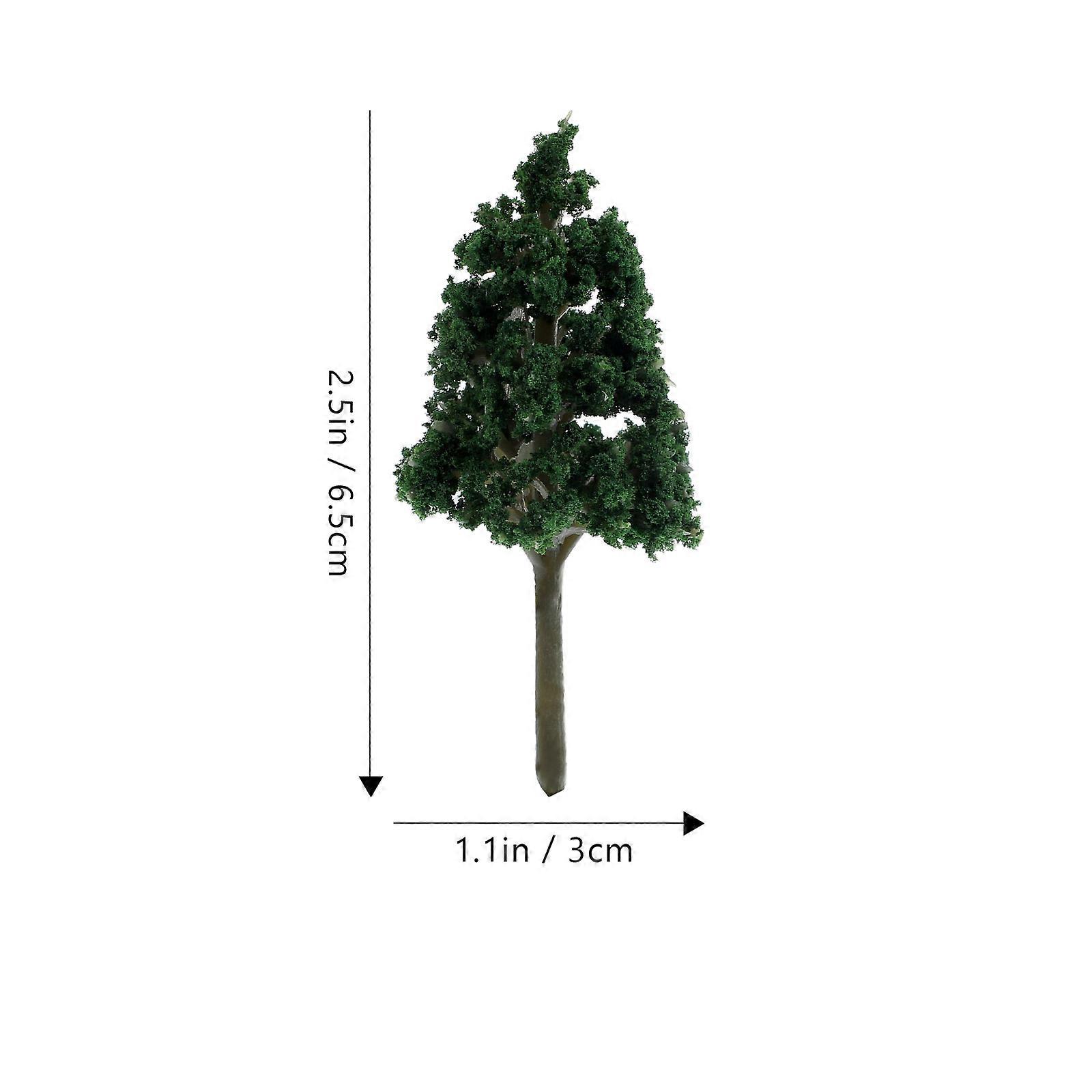 Artificial Tree Model Diy Mini Trees For Crafts Outdoor Model Micro Tree Model Dark Green 10Pcs