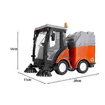 Street Sweeper Truck Toy with Light & Sound Effects, Friction Powered, Removable Garbage Can
