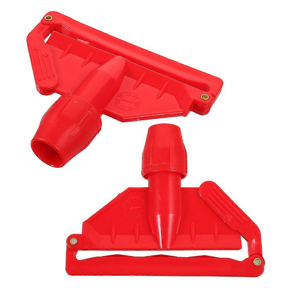 Red Mop Head Clamp for Mop Use 2Pcs Plastic Replacement Clips for Kitchen