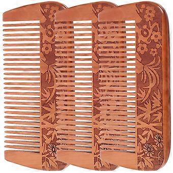 Wooden Comb Hair Detangler Comb 15Pcs for Hair Styling Chocolate Wood