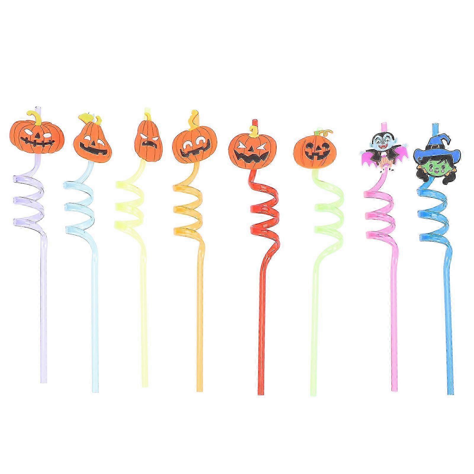 Home Use Drinking Straws 24Pcs Reusable Halloween Theme