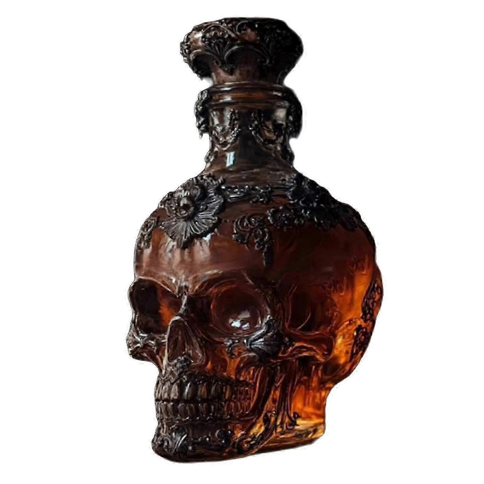Skeleton-Themed Glass Decanter