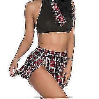 Cosplay Schulmädchen-Kostüme Damen Sexy Studentin Rollenspiel Dessous Set