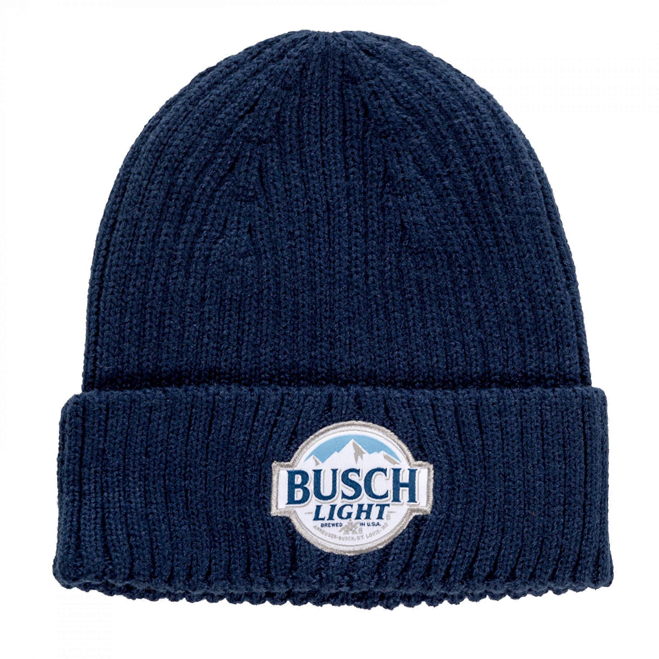 Busch Light Beer Logo Patch Knit Cuff Beanie