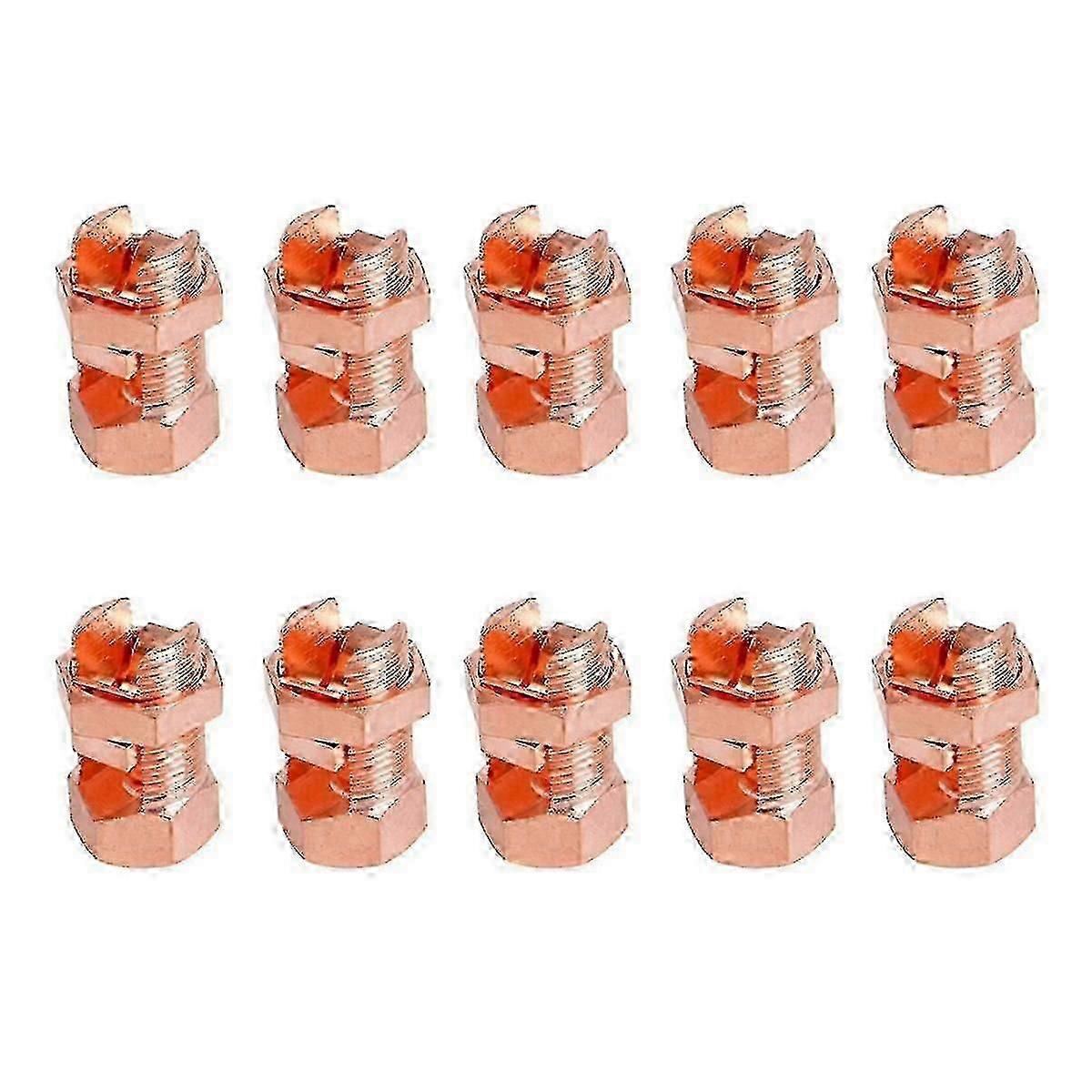 10Pcs Heavy Duty Split Bolt Connector for Earth Grounding