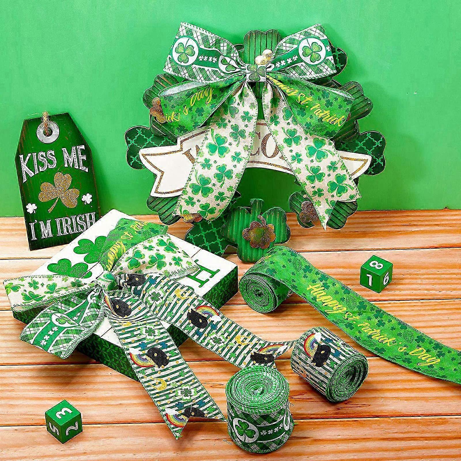 St. Patrick's Wired Clover Ribbon