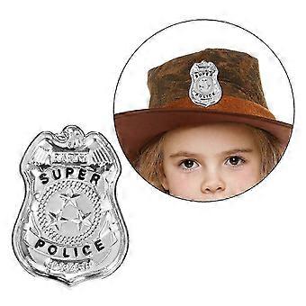 2 Pack Realistic Metal Cops Badges for Kids Role Play Costume Accessory, Iron Pretend Play Toy with Safe Edges, Multicolor
