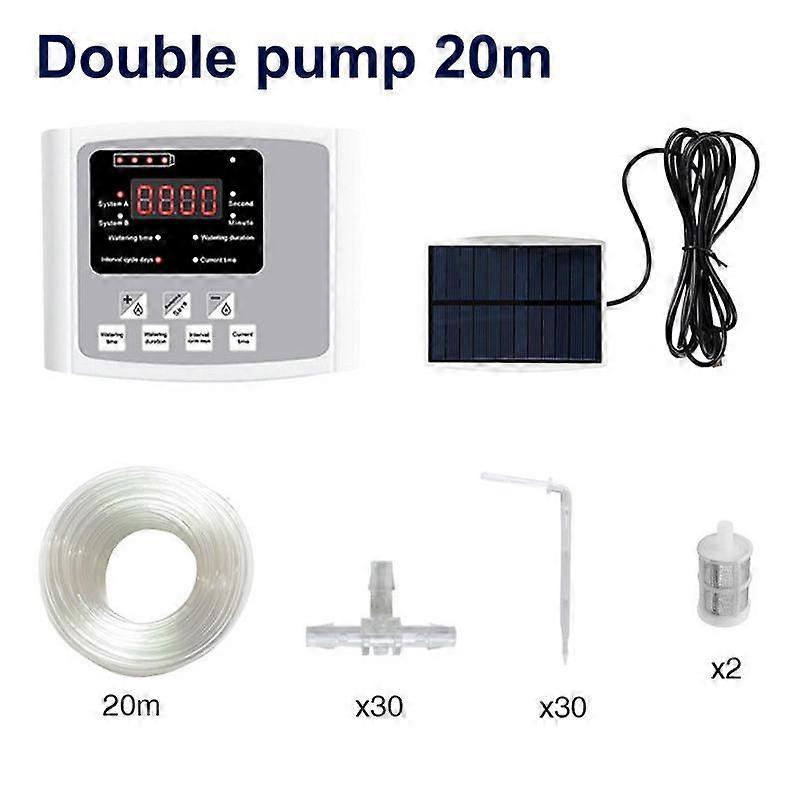 Automatic Drip Irrigation Kit Rogrammable Water Timer Digital Display Solar Pump Watering System