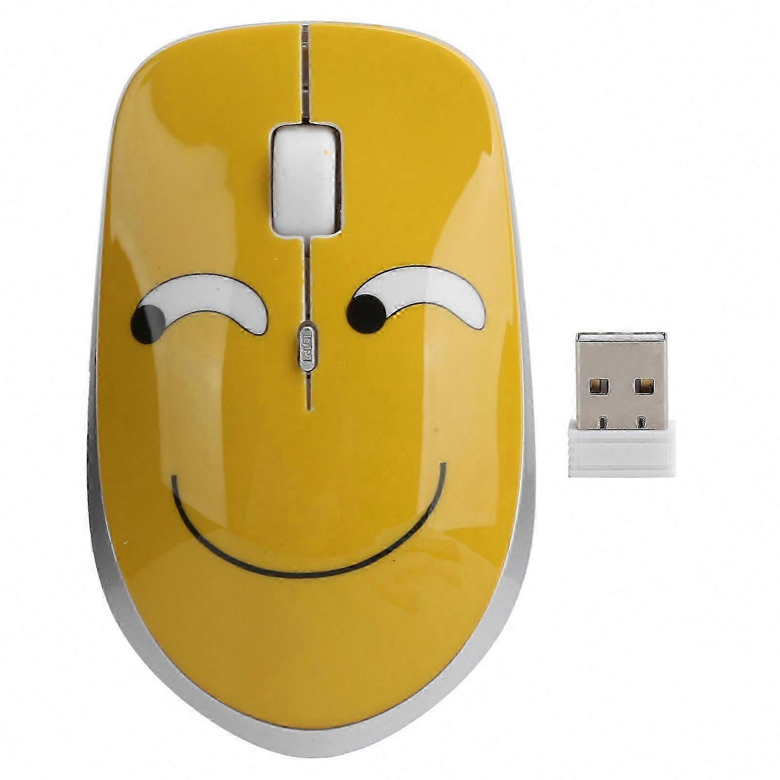 Silent 3-Speed Adjustable DPI Wireless Optical Mouse with Cute Pattern