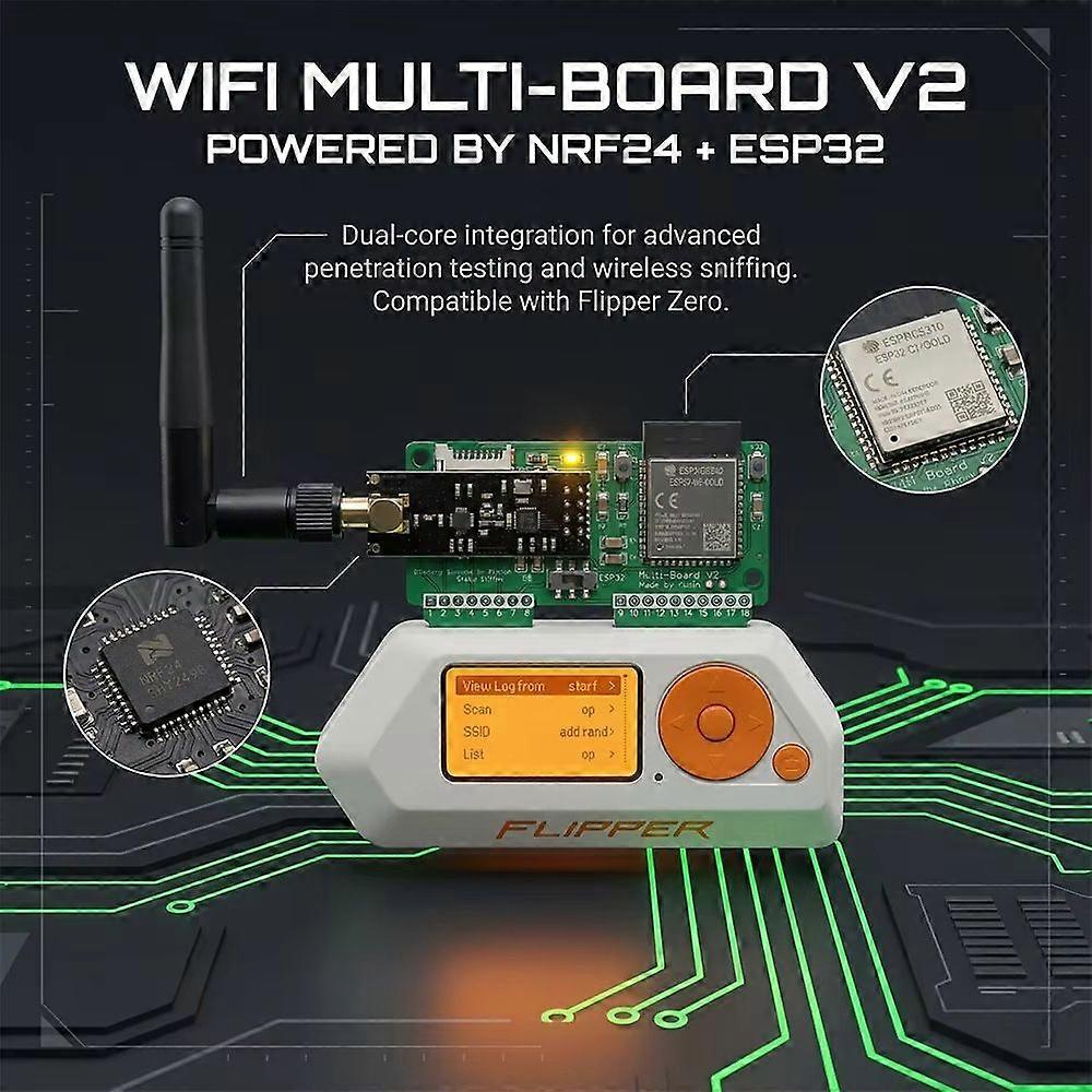 Compatible with Flipper Zero, open-source multi-functional Wi-Fi development board with antenna for pet dolphin program.
