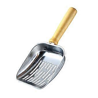 Pet Cat Waste Shovel Long Handle Stainless Steel Metal Shovel Litter Filter Garbage Sand Scoop Pet Cleaning Tool Cat Supplies