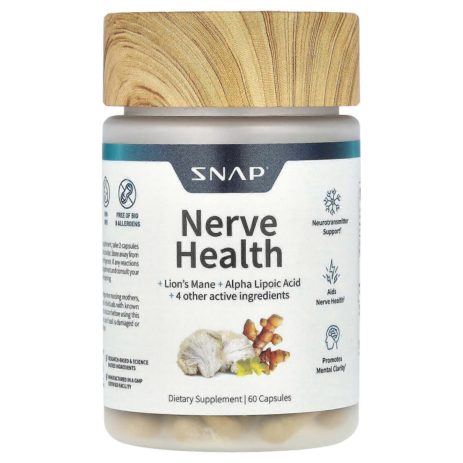Snap Supplements, Nerve Health, 60 Capsules