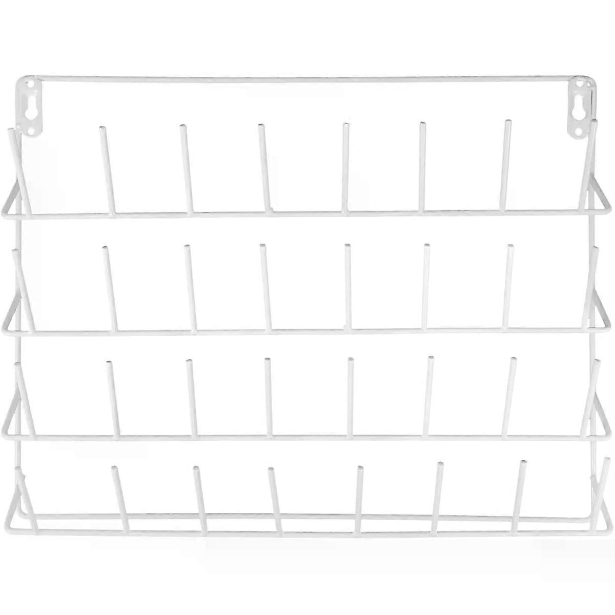 32 Spool Wall Mounted Thread Holder Rack with Hooks for Sewing