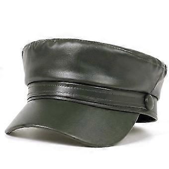 Nieuwe Koreaanse leren baret, modieuze dameshoed, trendy en opvallende hoeden, hoogwaardige outdoor- en vrijetijdshoeden. (Artikelnummer: hat-ckcy)
