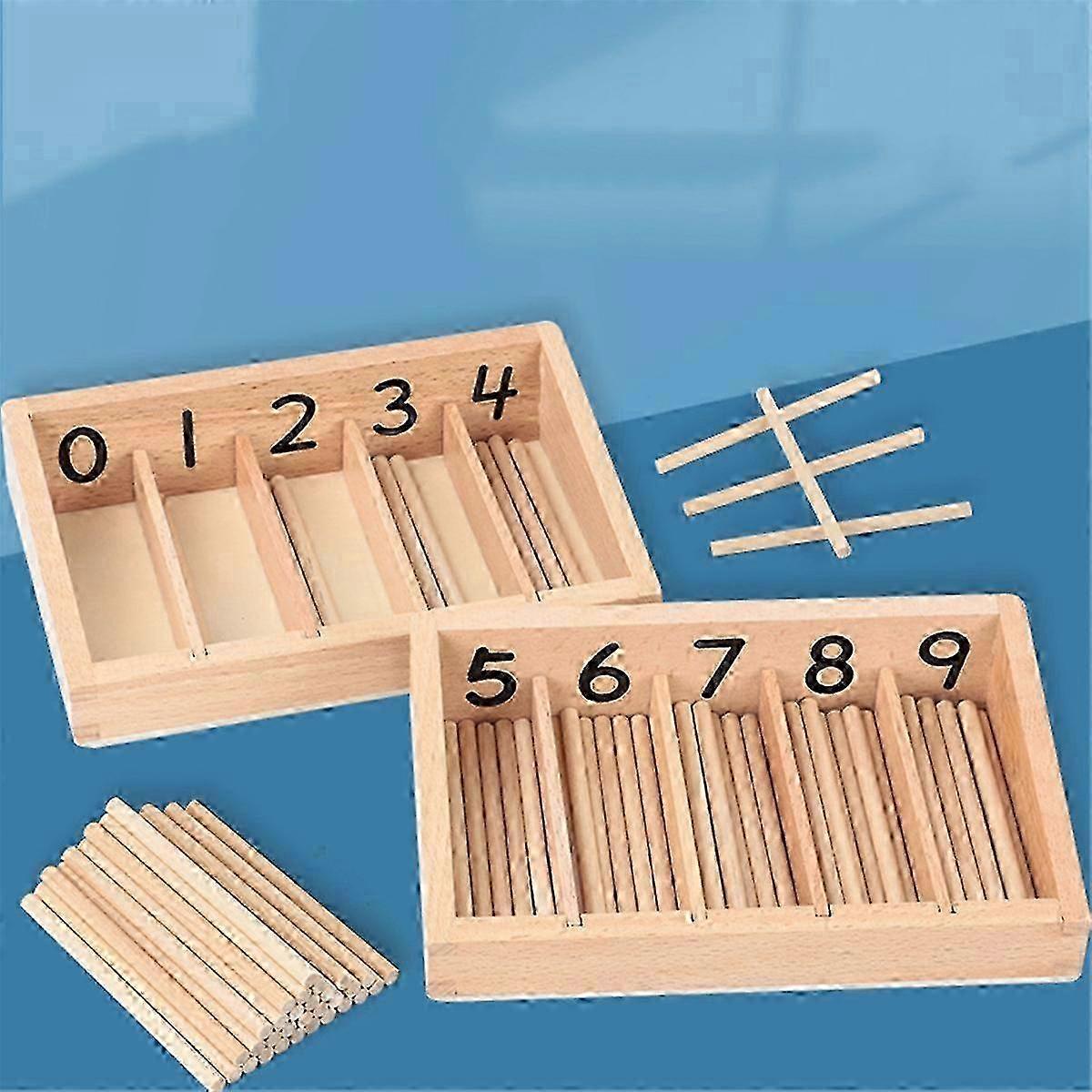 Beech Wood Spindle Box 0-9 Learning Toy