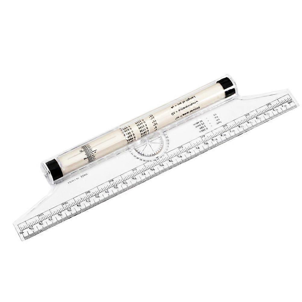 30cm Plastic Rolling Ruler With Angle Scale Magnifier