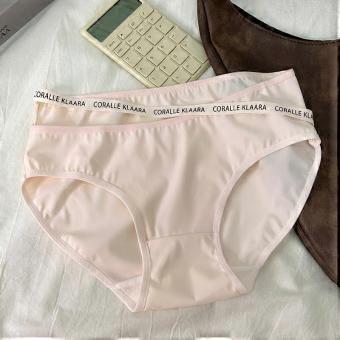 Sexy Women's Letter Ice Silk Underwear Summer Thin Soft Cotton Crotch Briefs Pure Desire Low Waist Lace-up Underwear