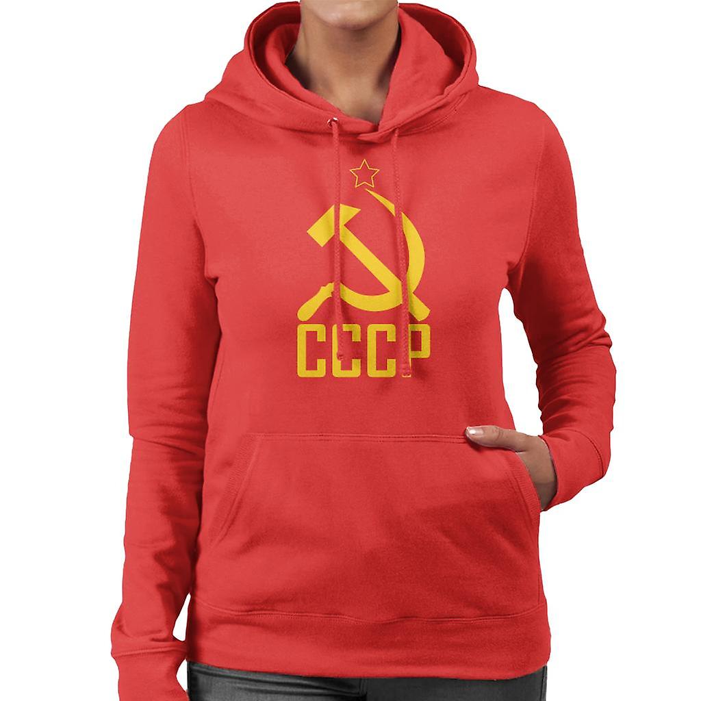 CCCP gul stjerne Hammer Sickle kvinners Hettegenser