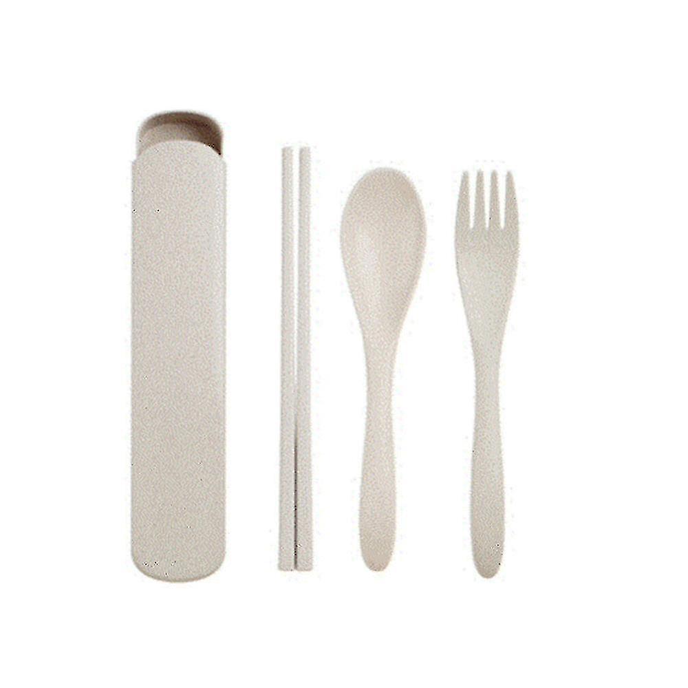 3set Portable Chinese Wheat Straw Tableware Set Kitchen Eco-friendly