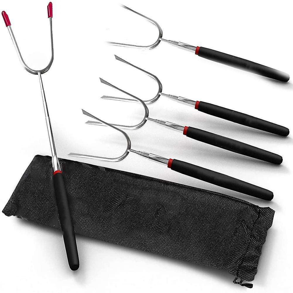 Marshmallow Roasting Sticks | Set Of 5 Extra Long Extendable Campfire Sticks | Protect Kids With Insulated Handles | Extendable Smore & Hot Dog Skewer