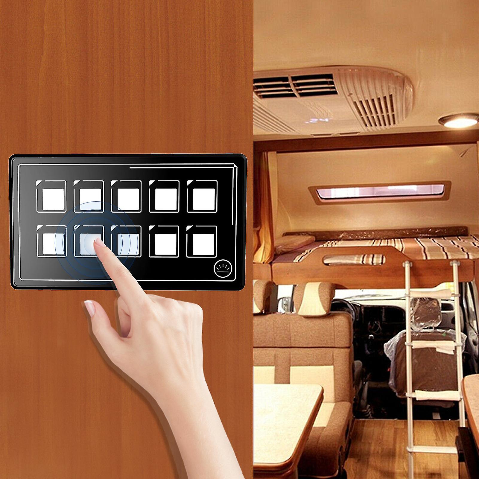 10P Membrane Control Switch Panel Bluetooth App Control With Backlight Module Led Touch Builtin Pptc For Rv Boat