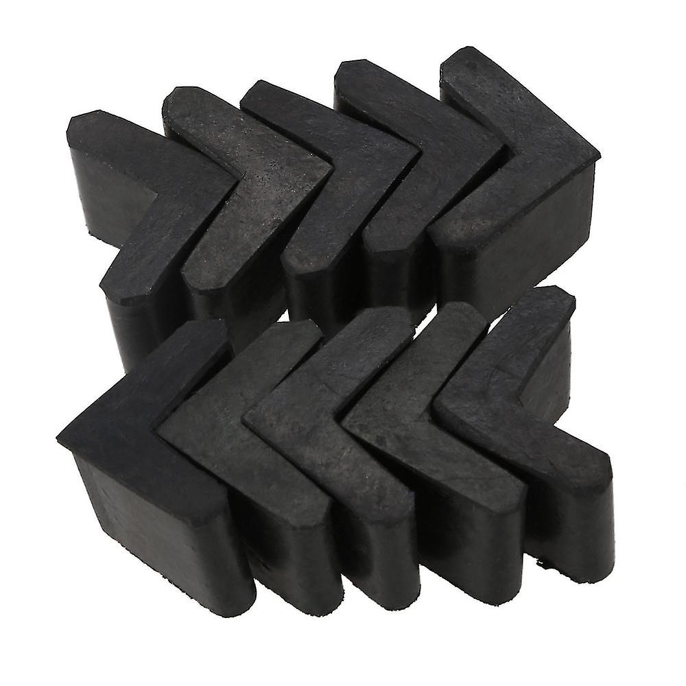 Rubber L Iron Foot Pads Covers 10 Pcs Black