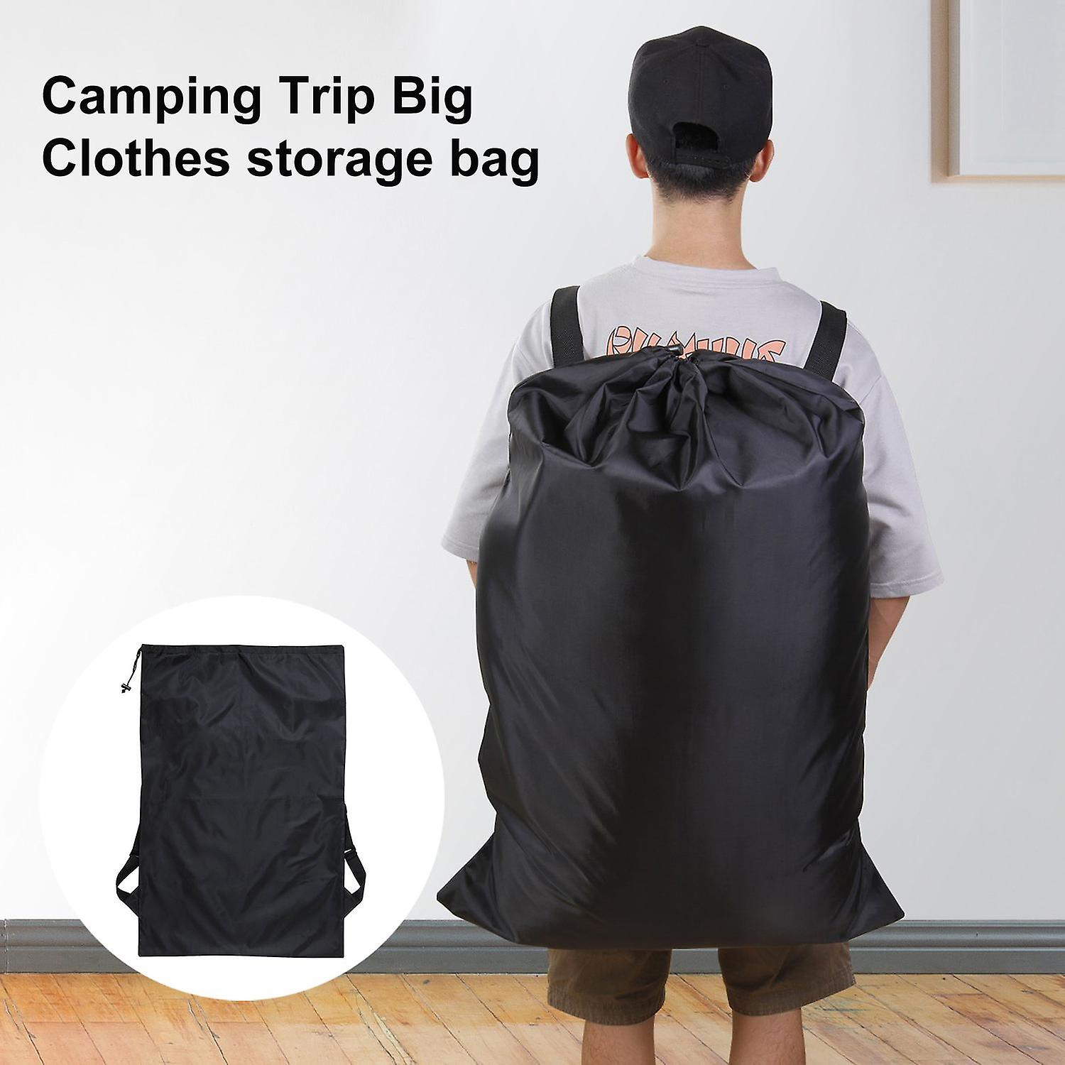 Laundry Bag Drawstring Closure Adjustable Straps Waterproof Storage Extra Large Laundry Backpack
