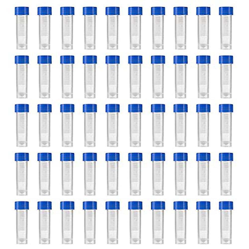 200pcs 5ml Plastic Graduated Vial Storage Container Test Tubes With Screw Caps
