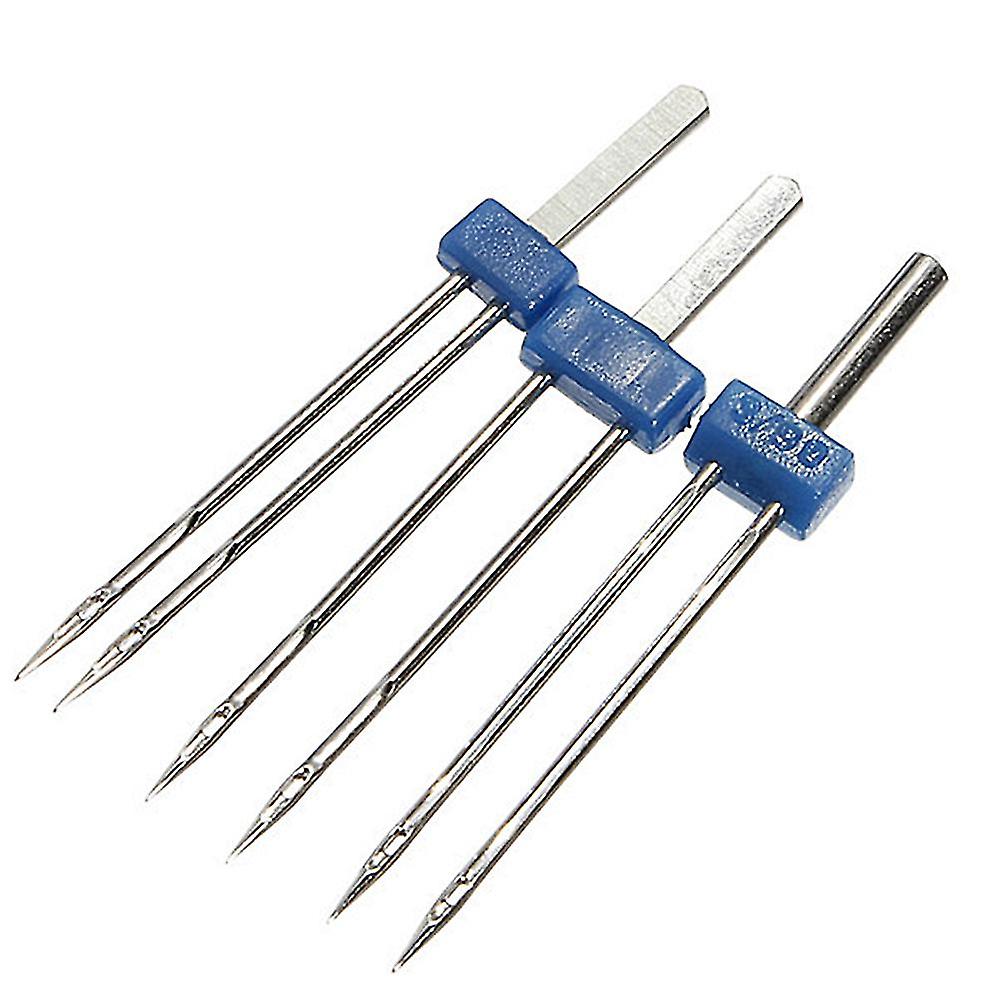 Lot de 3 aiguilles doubles 2/3/4 mm, accessoires pour machine à coudre