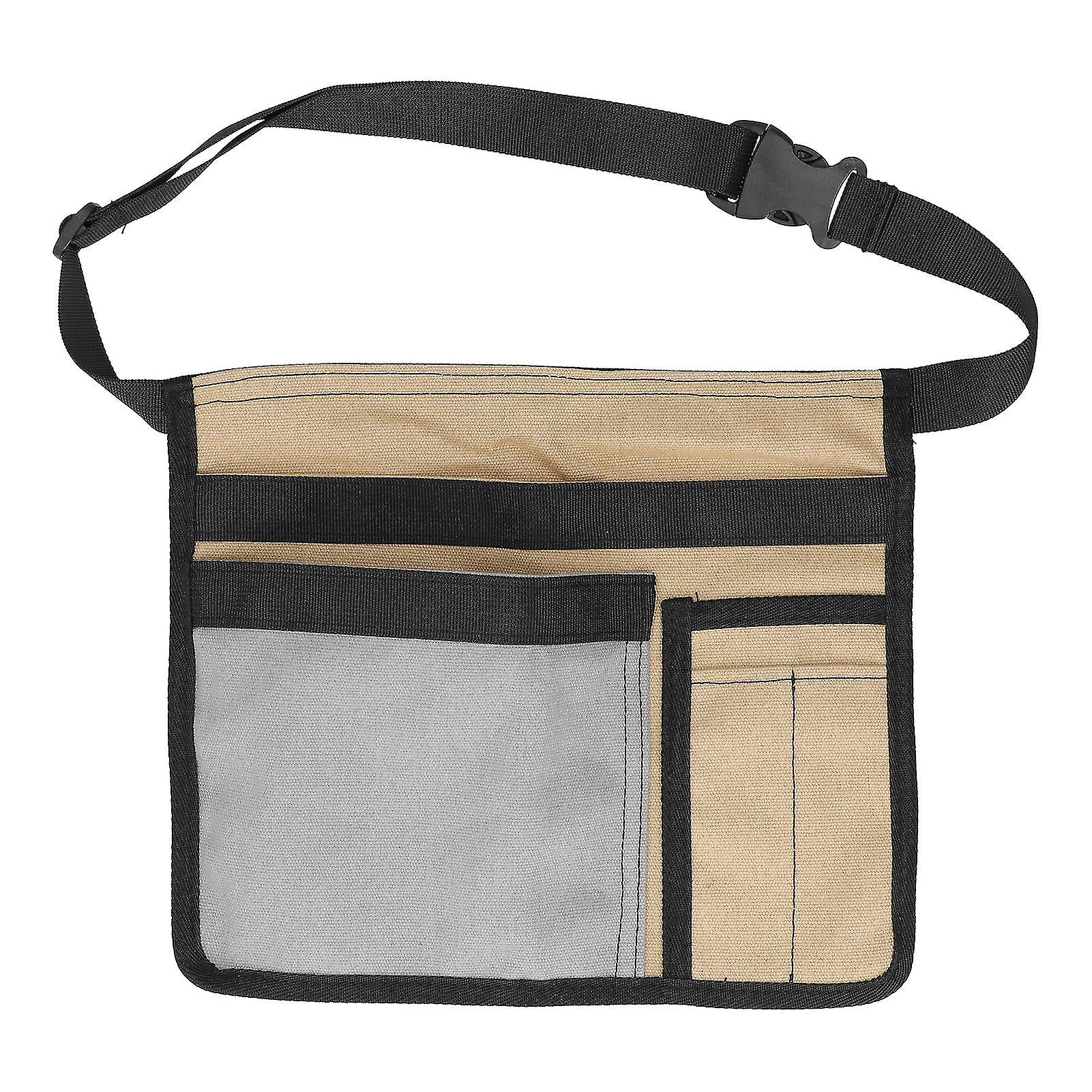 Unilateral Waist Hanging Tool Bag Wear Resistant Oxford Cloth Adjustable Tools Organizer for GardenKhaki Gray