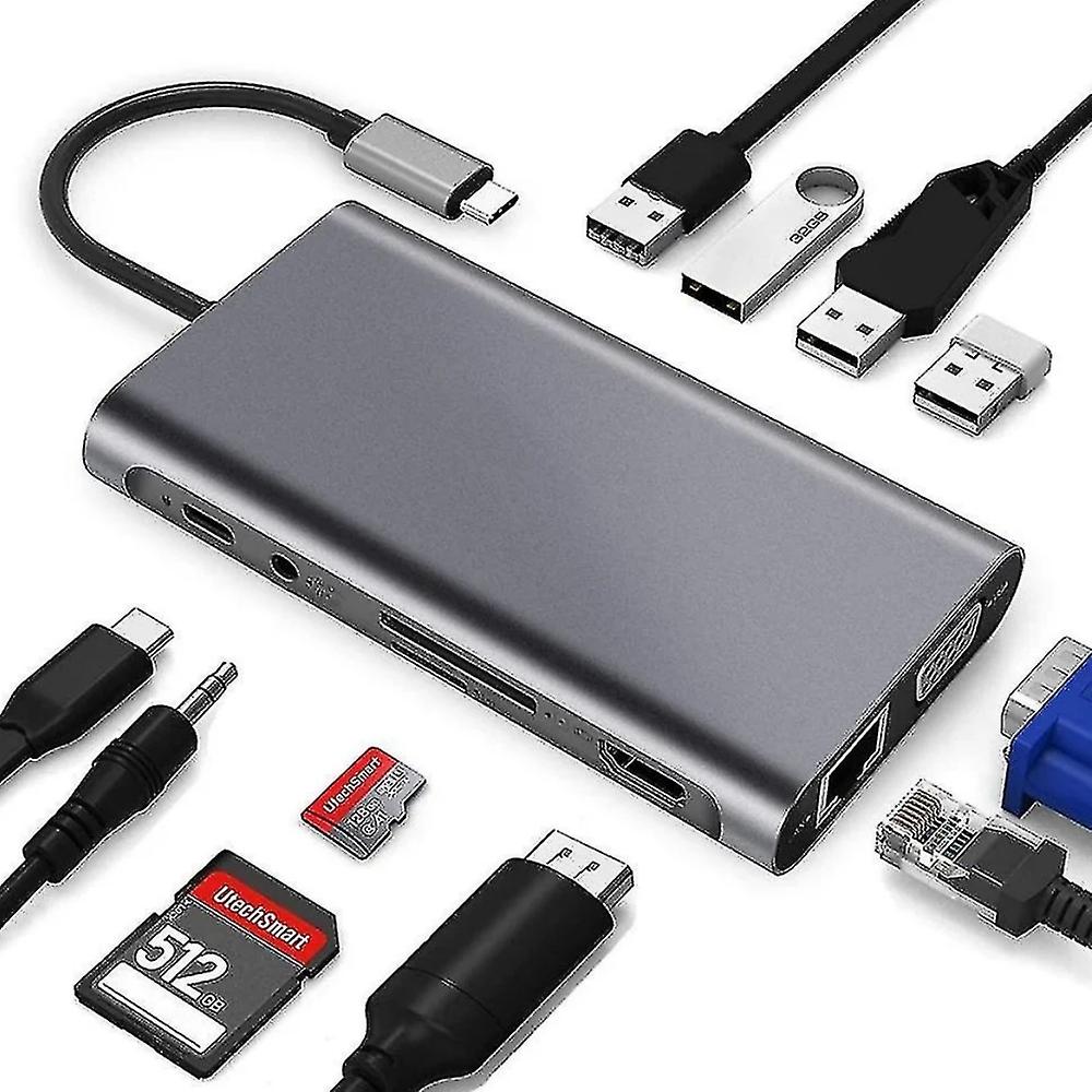 Hub Docking Station Type-C 11 In One With Hdmi Network Card All-In-One Converter