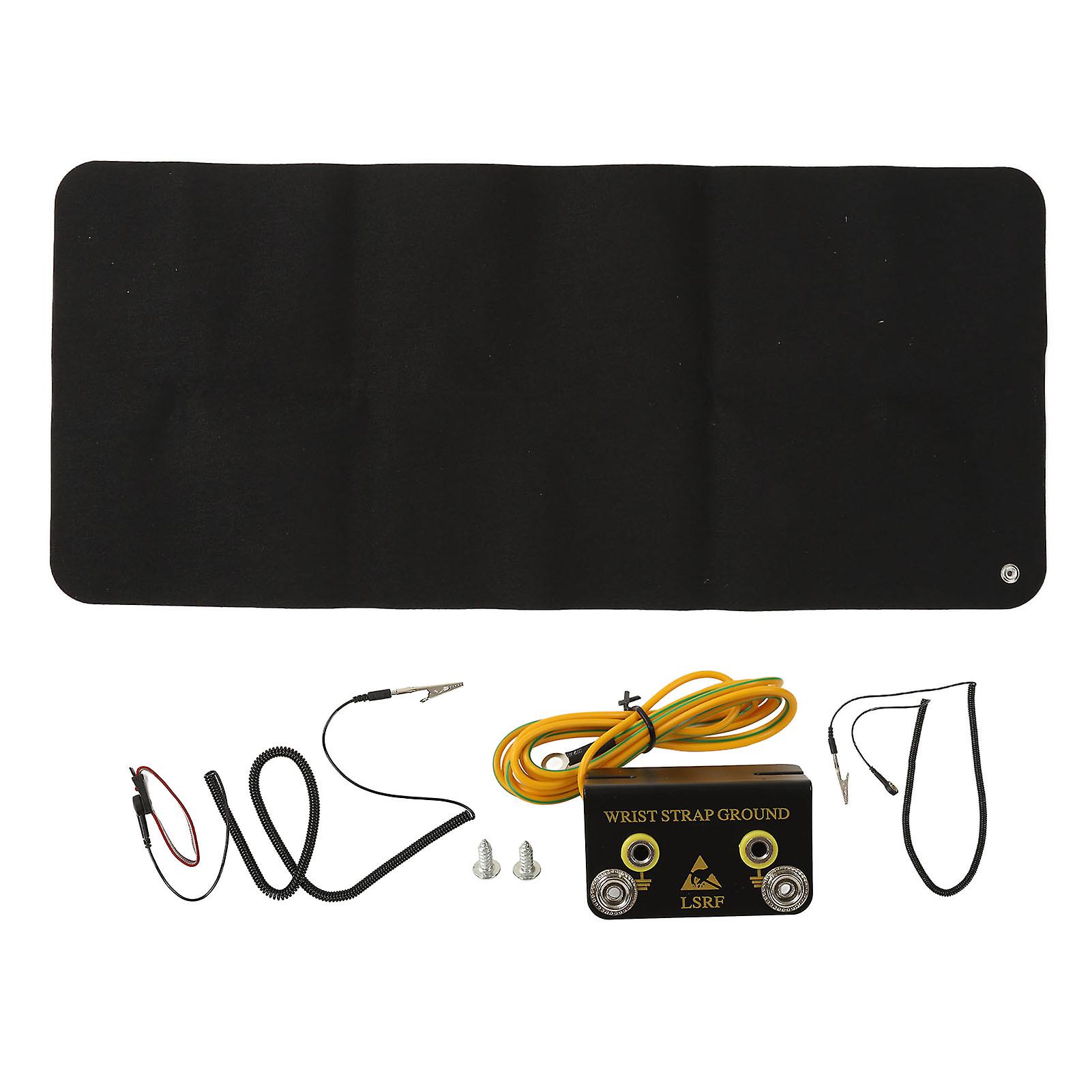 PU Leather Grounding Mat Anti-Static Stress Relief for Better Sleep with Wristband 30 x 68 cm