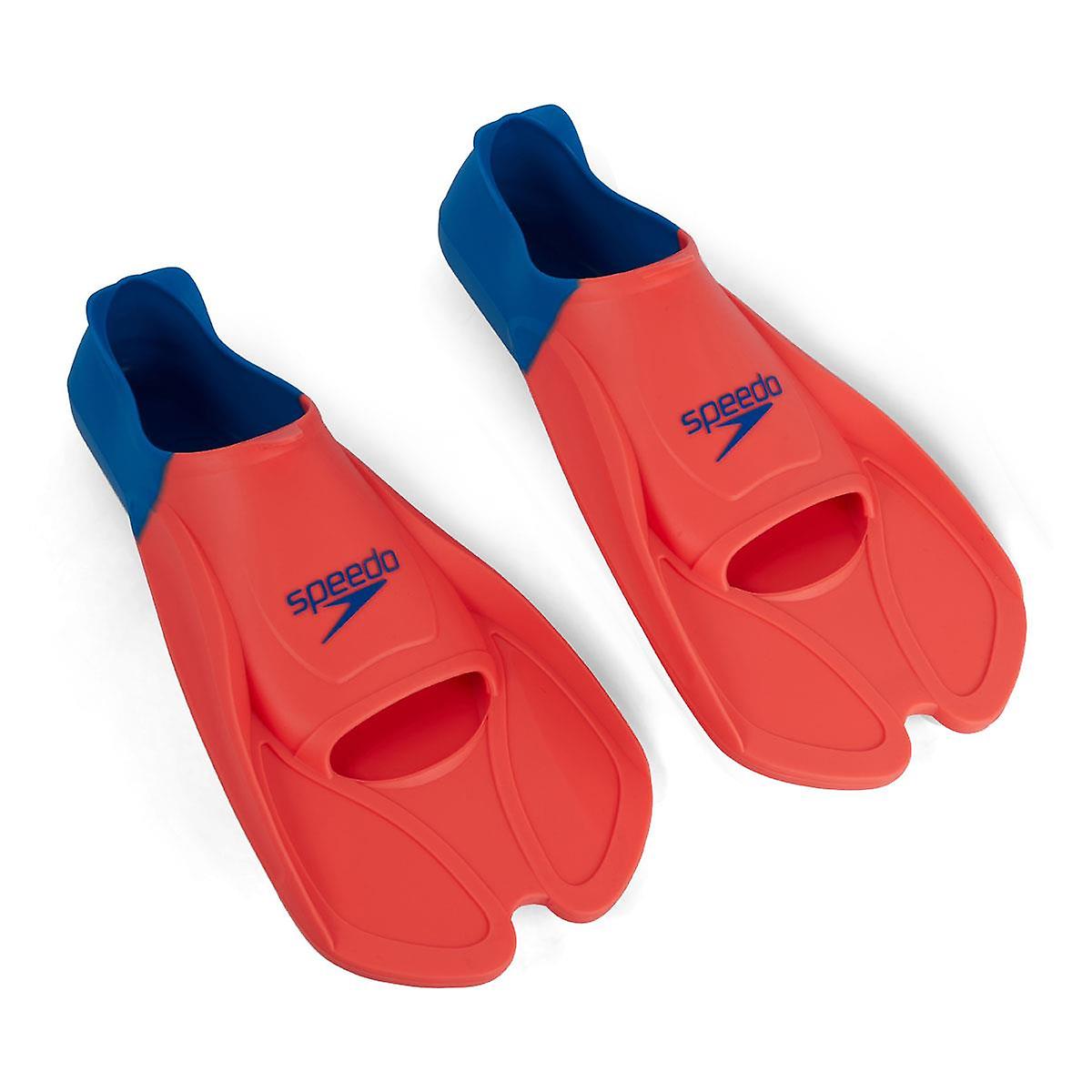 Speedo Training Fins - Fluro Tangerine/ Pool Blue/ Blue Flame - Adult Unisex