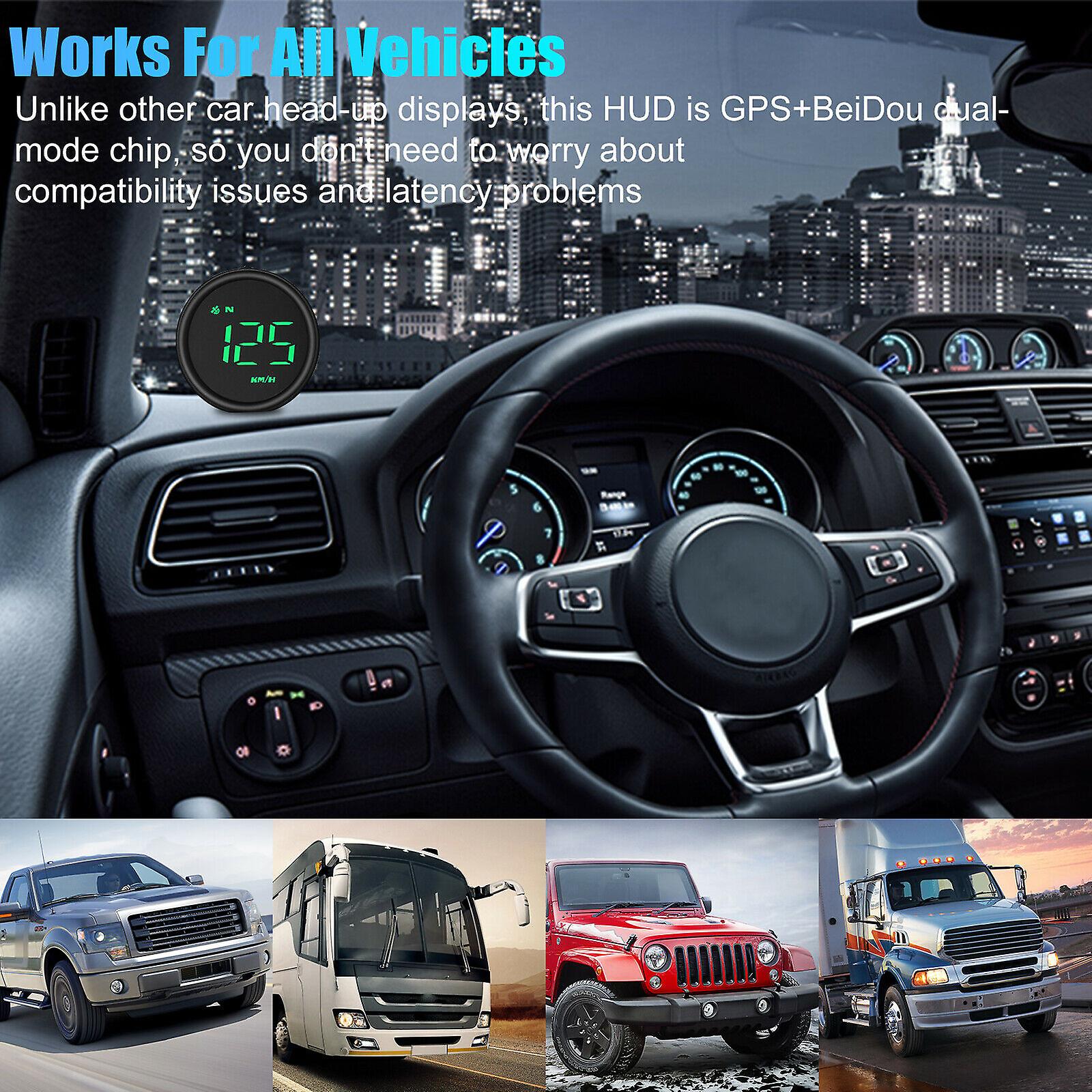 Car Digital GPS Head Up Display Gauges Overspeed Speedometer Warning Alarm HUD
